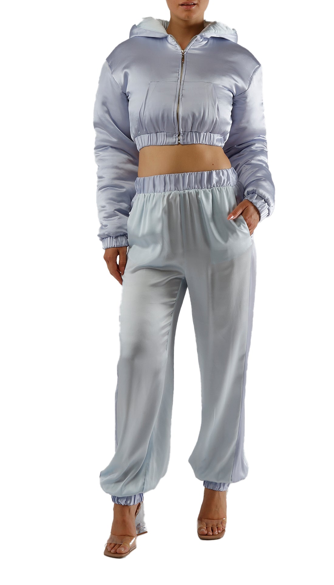 HERA REVERSIBLE PUFFER JACKET - ICE BLUE / LAVENDER