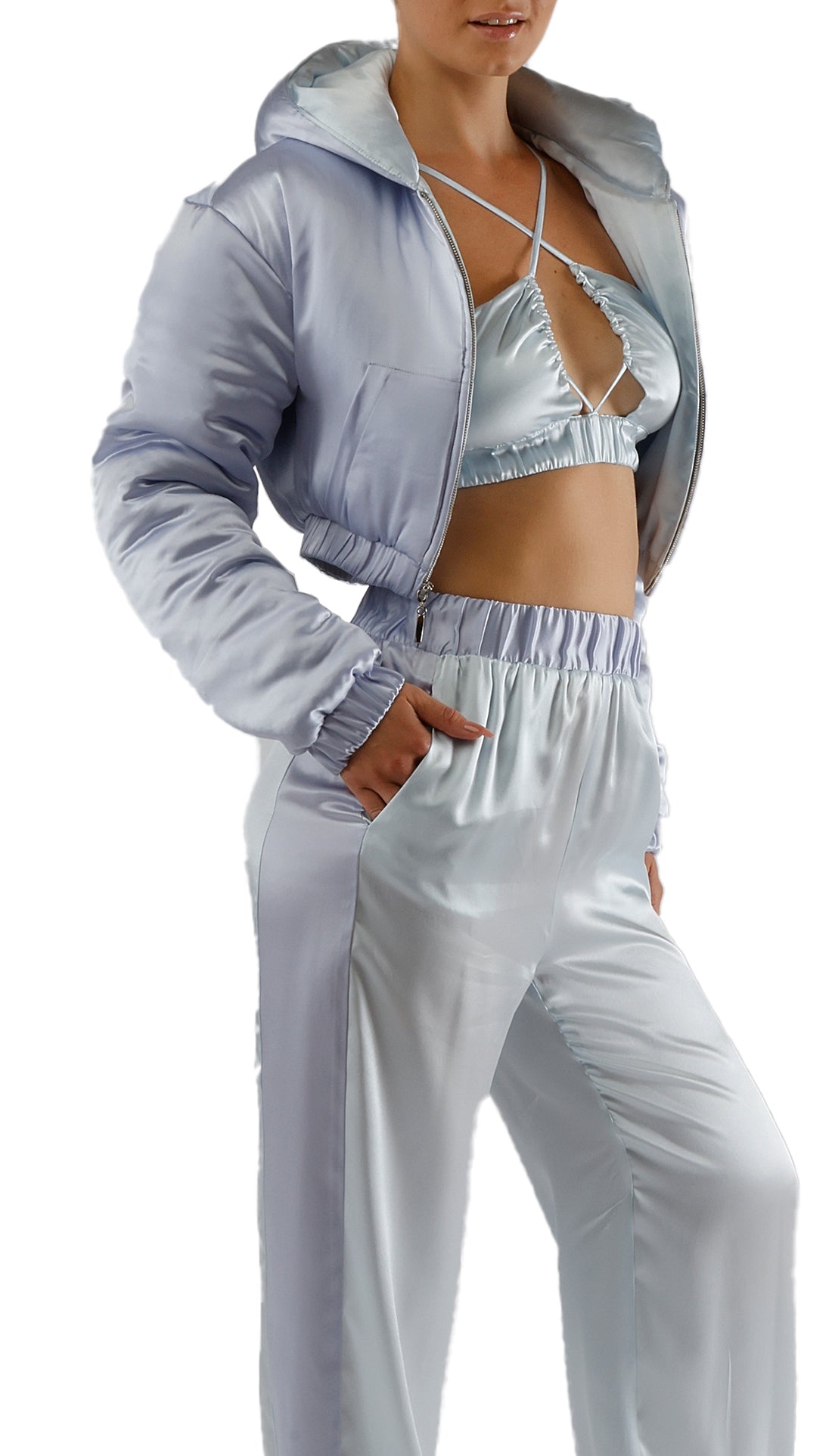 HERA REVERSIBLE PUFFER JACKET - ICE BLUE / LAVENDER