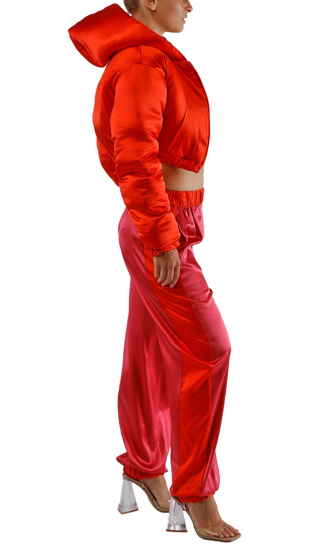 HERA REVERSIBLE PUFFER JACKET - ELECTRIC PINK / BURNT ORANGE