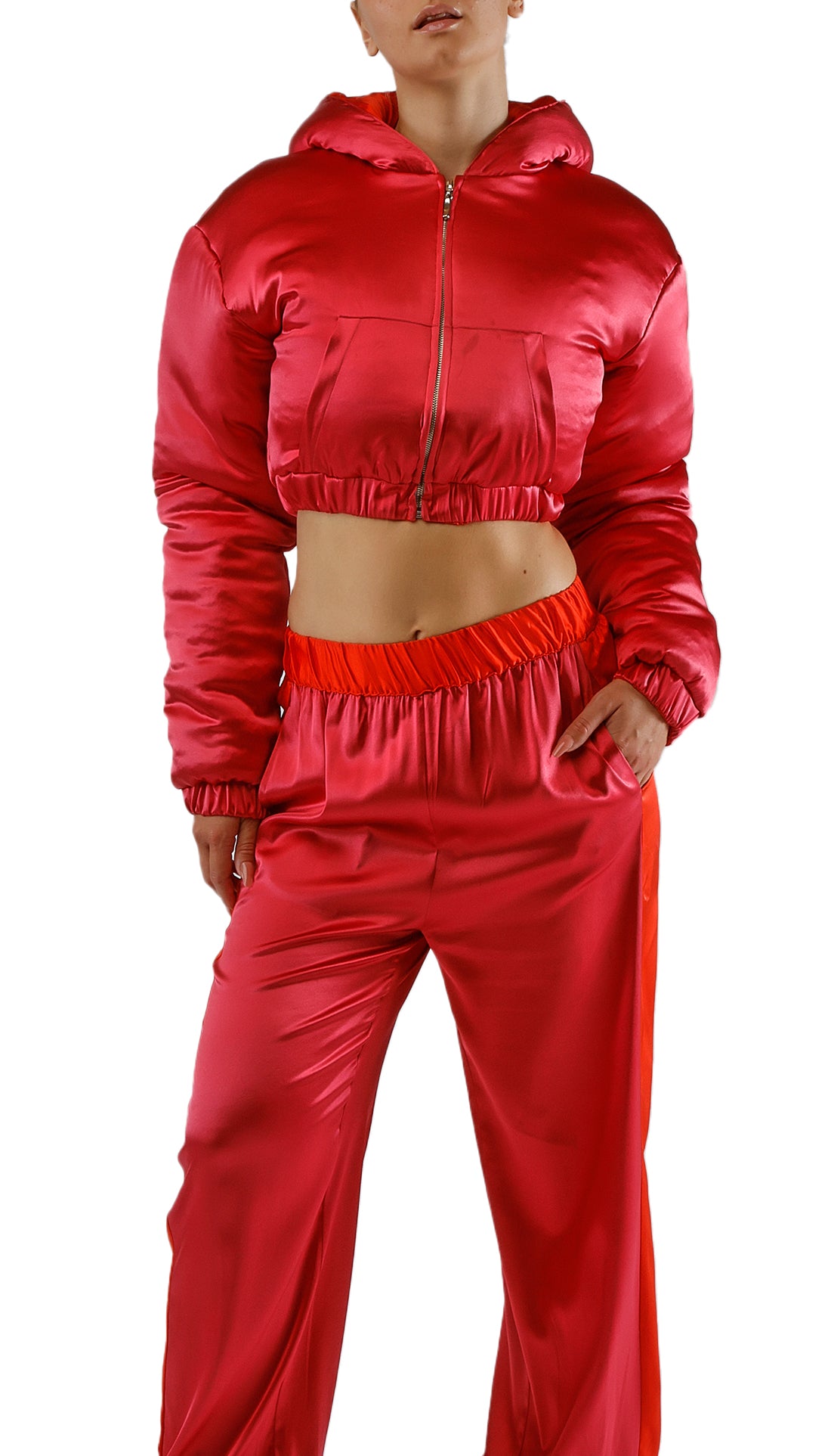 HERA REVERSIBLE PUFFER JACKET - ELECTRIC PINK / BURNT ORANGE