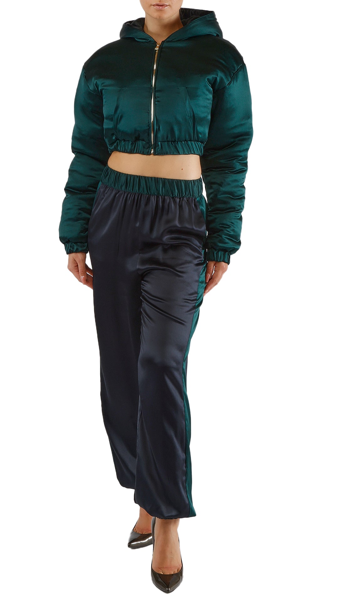 HERA REVERSIBLE PUFFER JACKET - FOREST GREEN / BLACK
