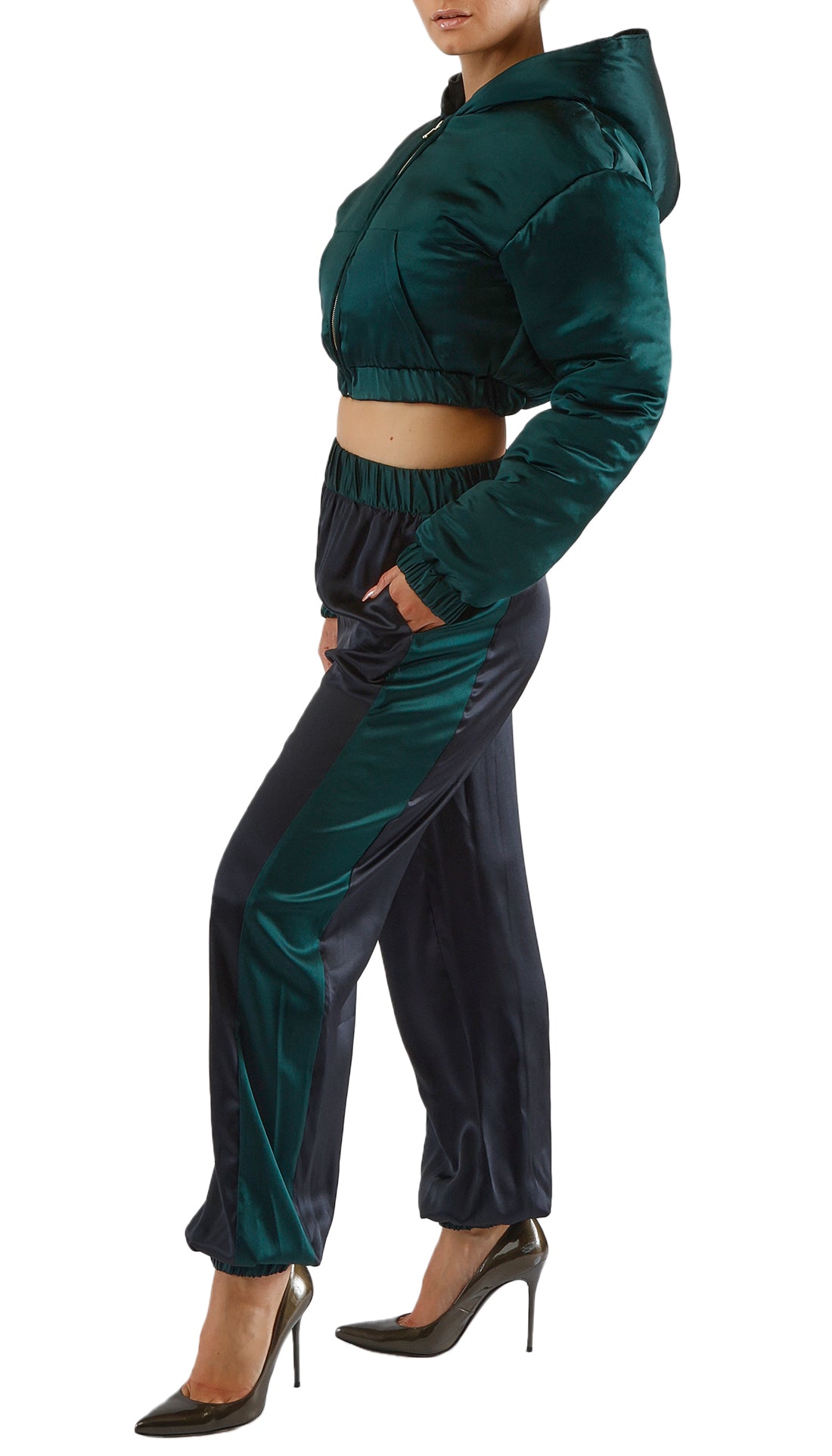HERA REVERSIBLE PUFFER JACKET - FOREST GREEN / BLACK