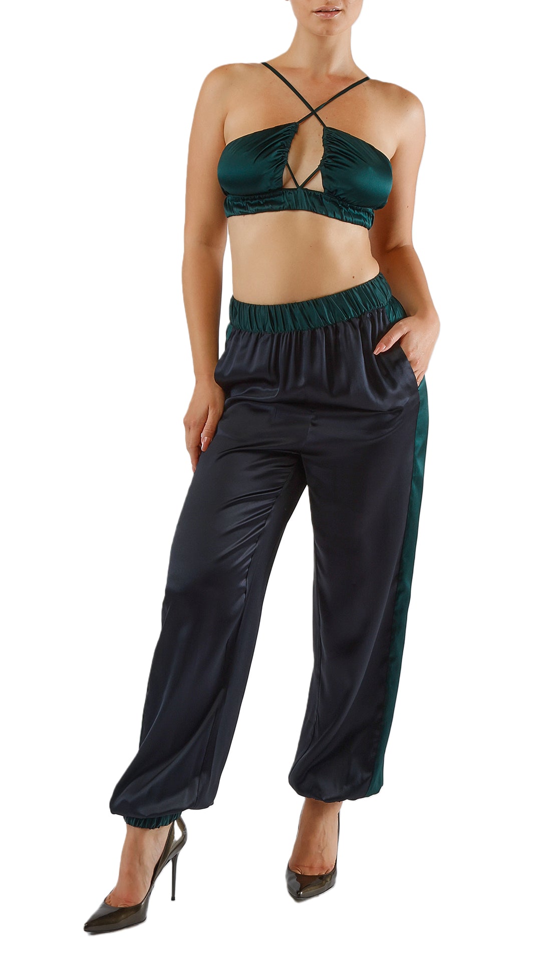ISLA BRA TOP - FOREST GREEN