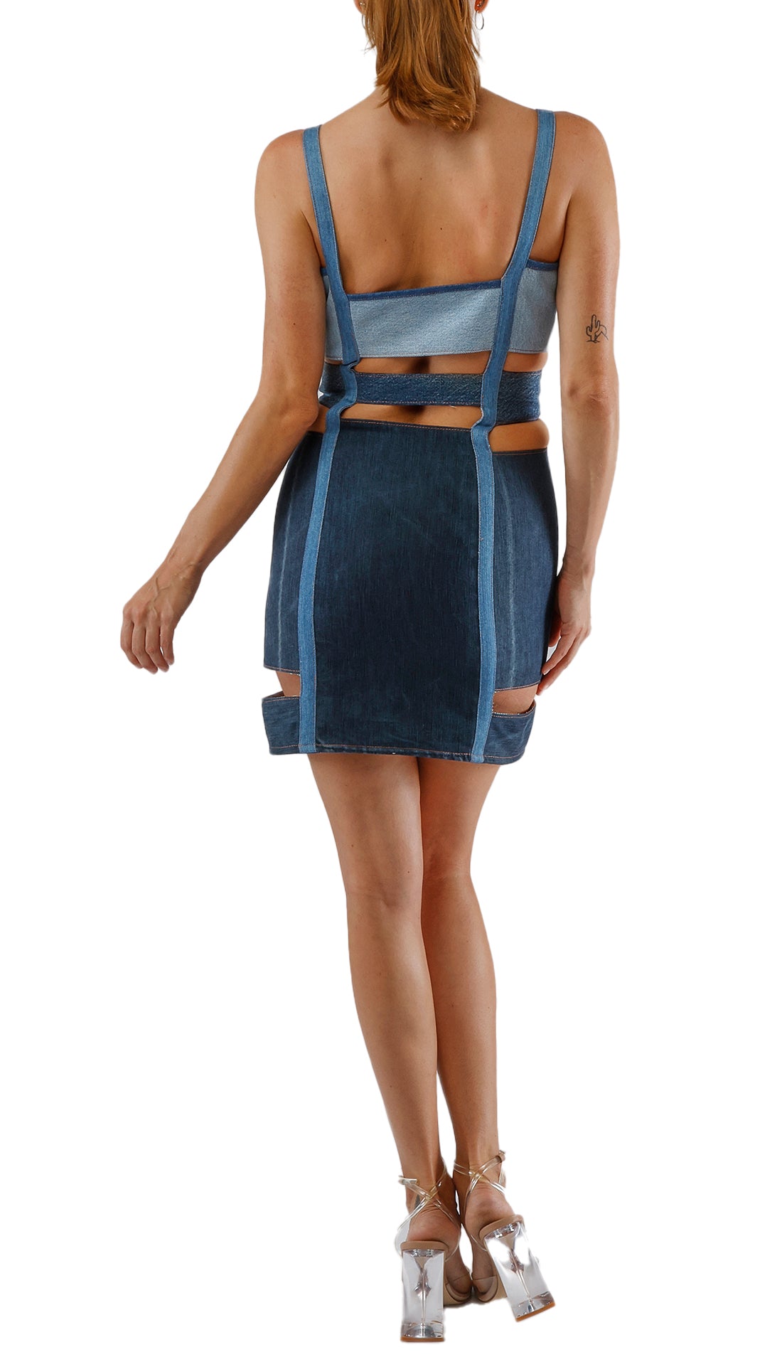 SELENA DENIM BLOCKING DRESS