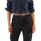 GISELLE ZIPPER BLOUSE - NAVY