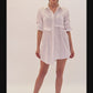 ARI ASYMMETRICAL SHIRT DRESS - WHITE